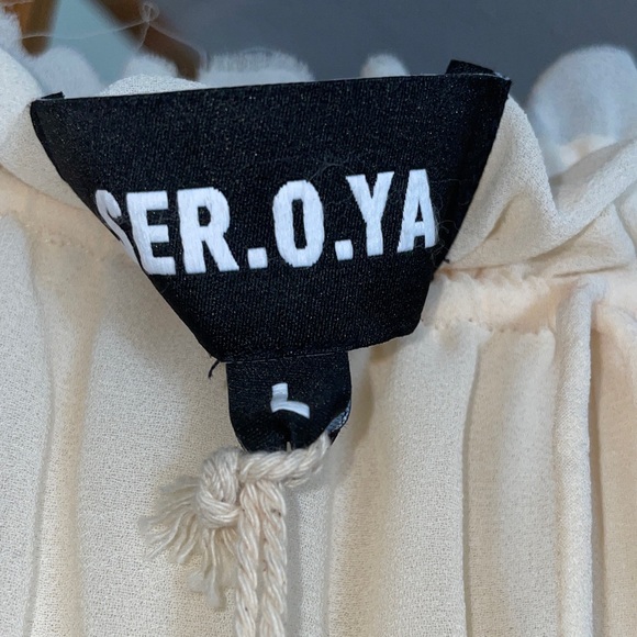 SER.O.YA X REVOLVE Lotta Ruffle Shorts Eggshell Cream NWT Luxury Lounge - Picture 11 of 11